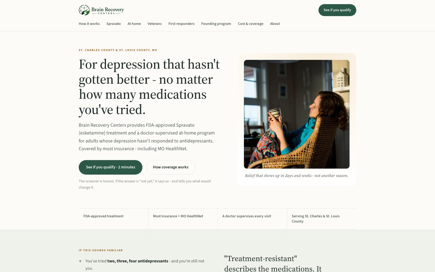 Brain Recovery Centers website