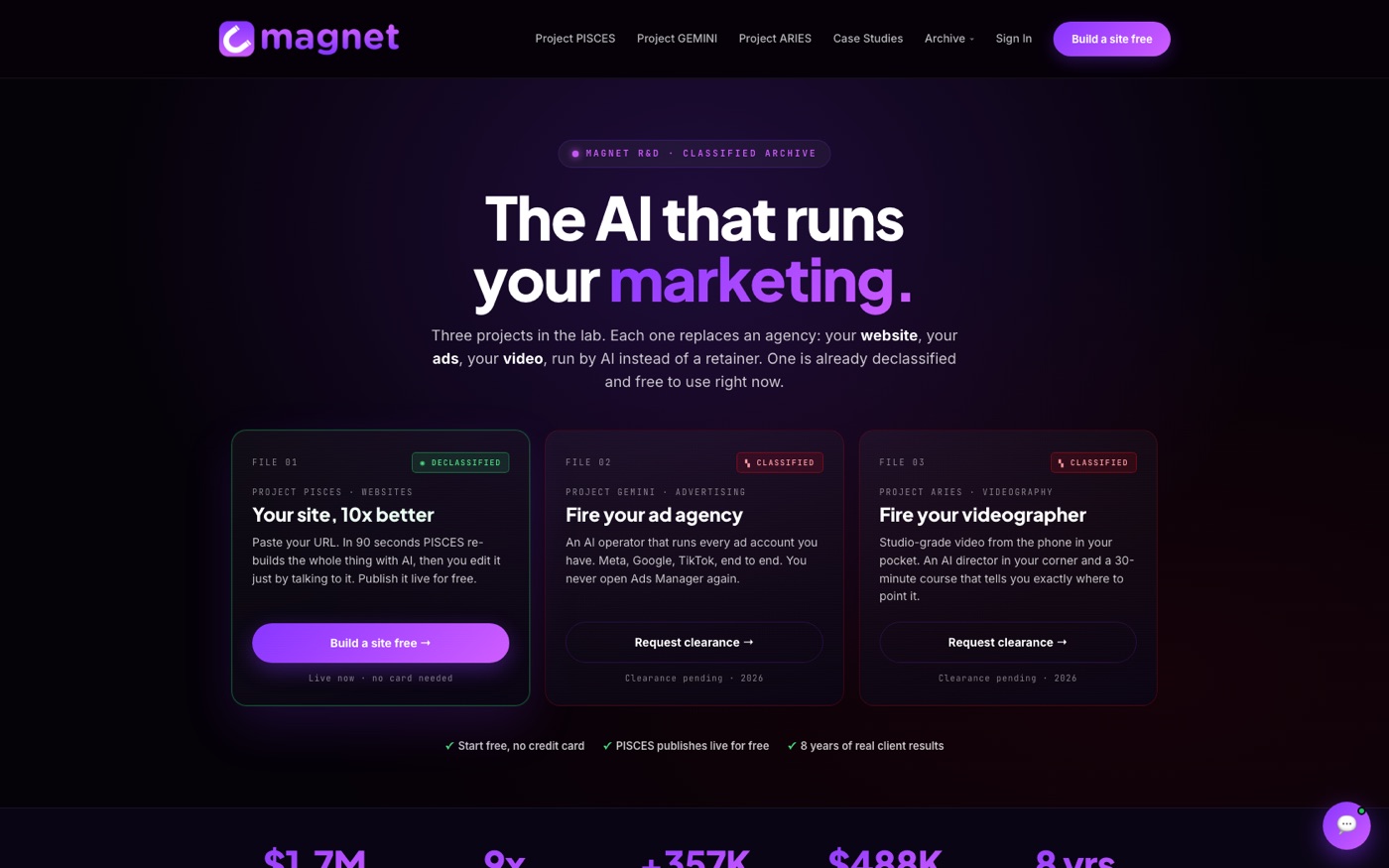 Marketing by Magnet homepage